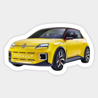 Renault 5 Electric Concept Cartoon Sticker